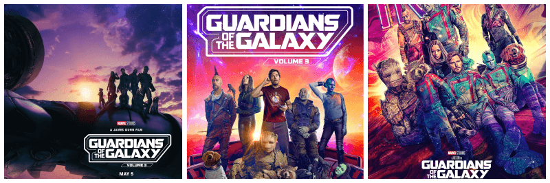 가디언즈 오브 갤럭시 3 포스터 3개