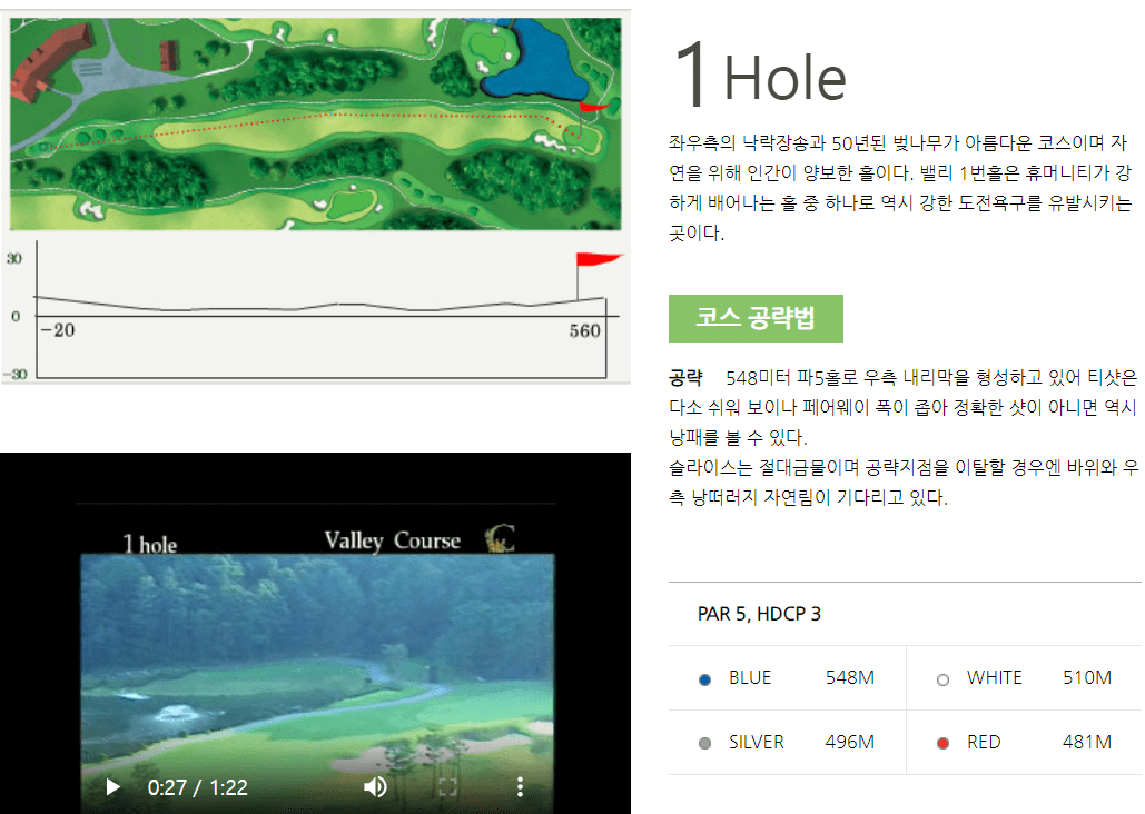 크리스탈밸리 컨트리클럽 밸리코스 1