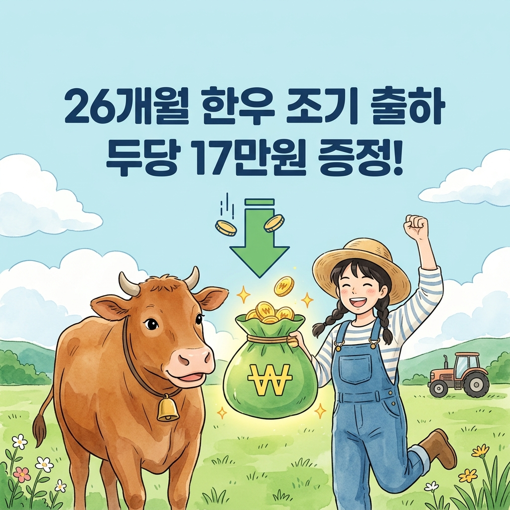 2026년 한우 사육방식개선 출하월령 단축 26개월 이하 지원금
