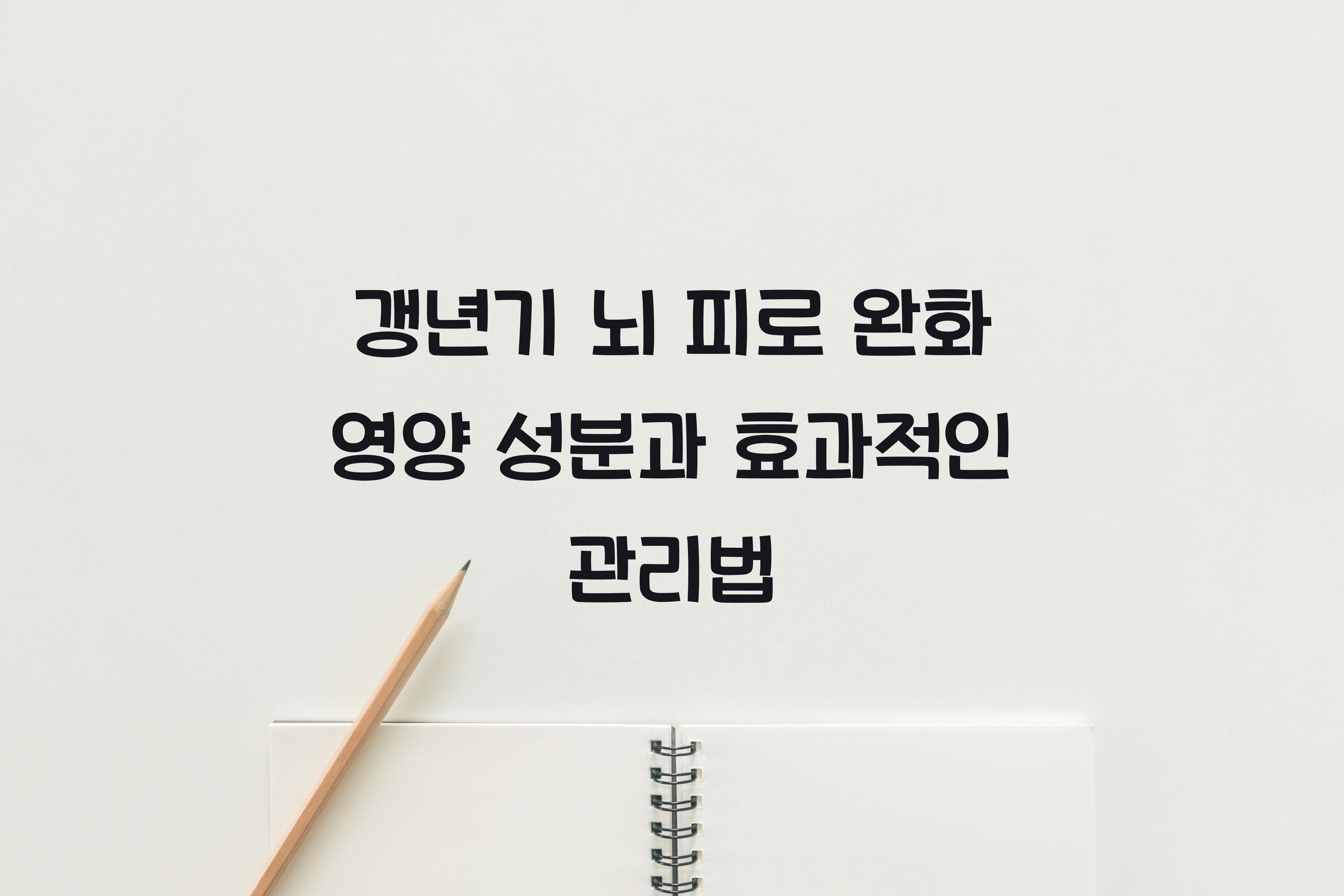 갱년기 뇌 피로 완화 영양 성분