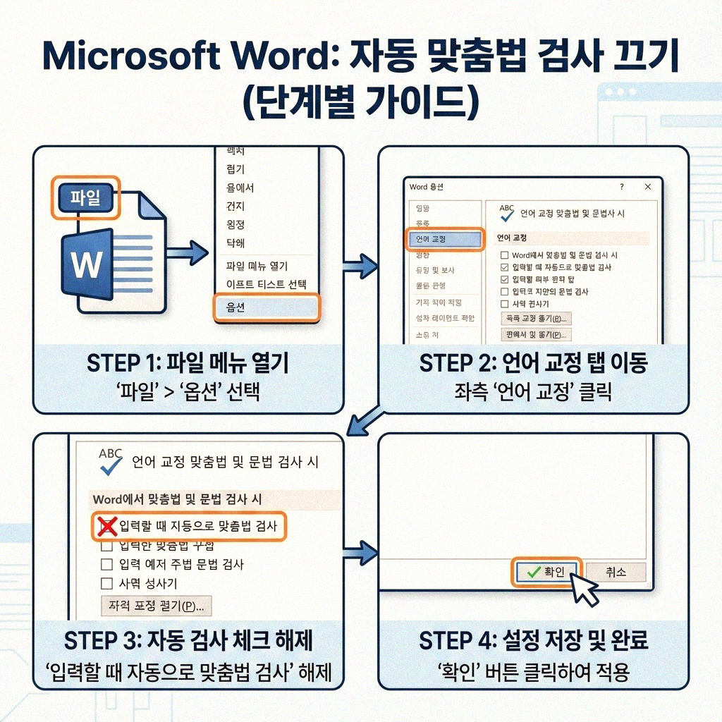 워드 자동 맞춤표 기능 끄는 설정 깔끔하게 정리했어요