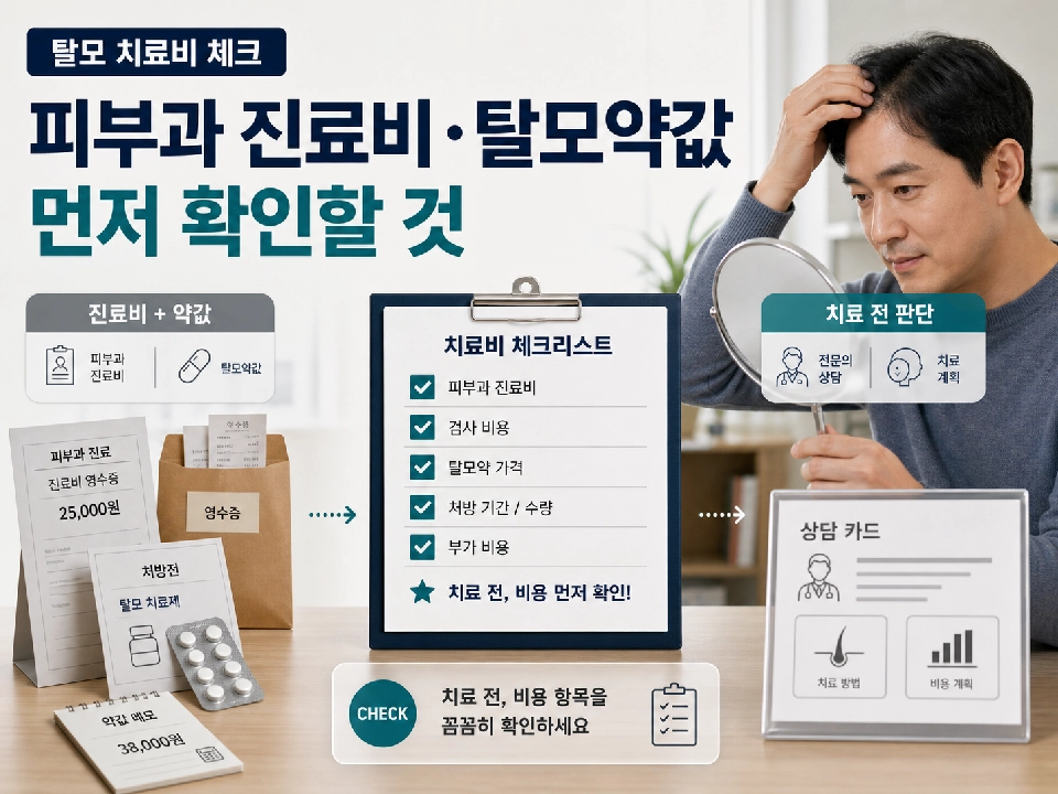 탈모 치료 비용, 피부과 진료비와 탈모약값 먼저 확인할 것