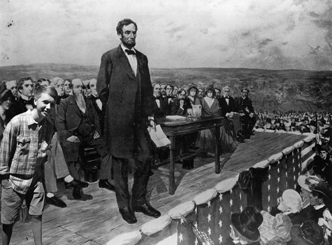 링컨 대통령은 1863 년 게 티즈 버그 연설에서 국가 간의 갈등을“내전”이라고 언급했다.