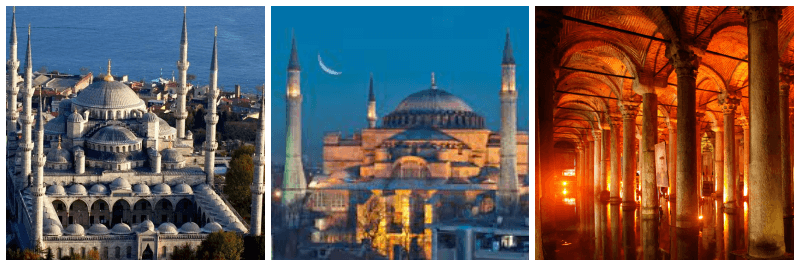 술탄 아흐메트 모스크, 아야 소피아, 예레바탄 지하 궁전 사진