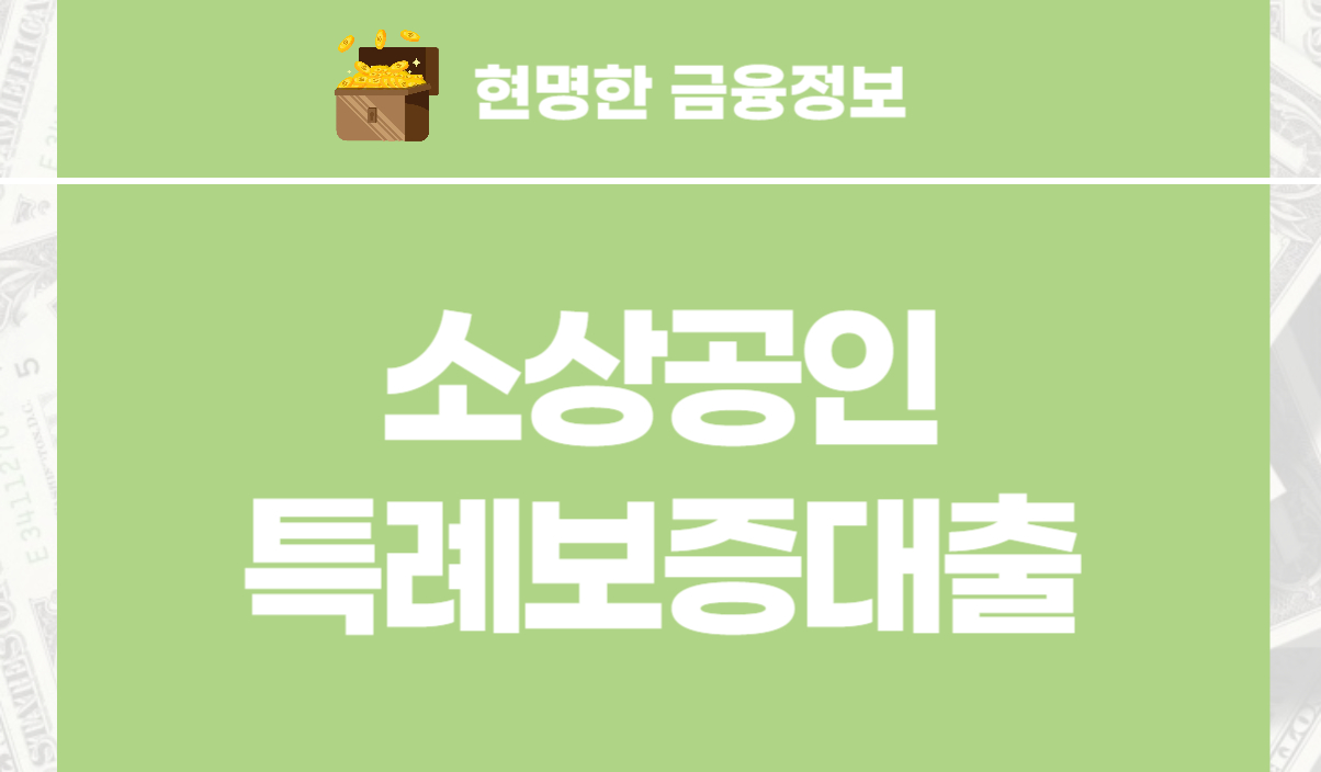 소상공인 특례보증대출