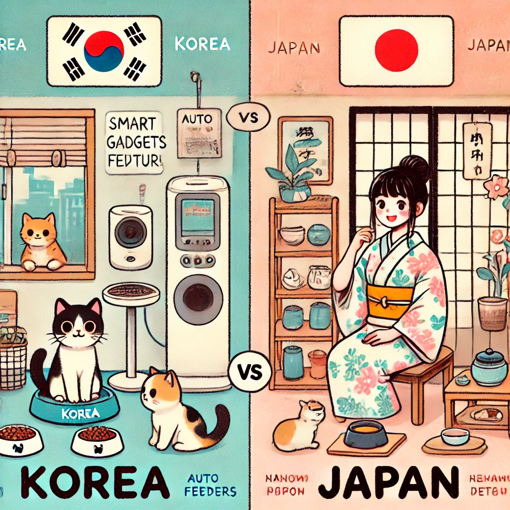 한국 vs 일본 고양이 케어문화 관련 이미지