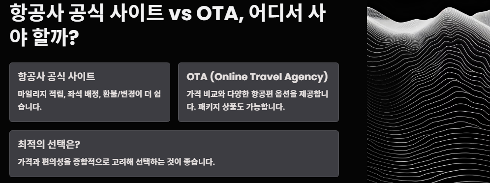 항공사 공식 사이트 vs OTA, 어디서 사야 할까?