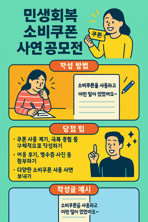 민생회복 소비쿠폰 사연 공모전, 작성 방법, 당첨 팁, 작성글 예시