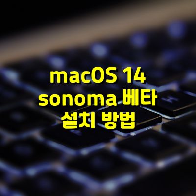 macOS 14 소노마 설치 방법