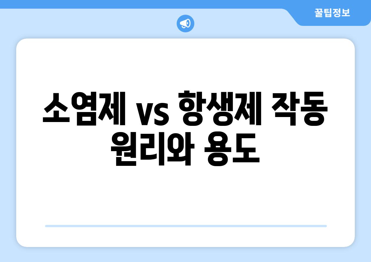 소염제 vs 항생제 작동 원리와 용도