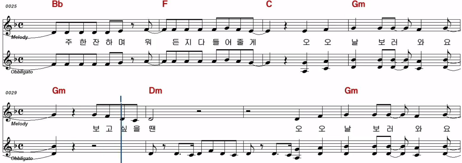 장윤정 옆집누나 악보
