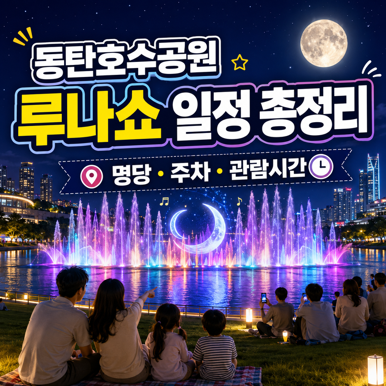 2026 동탄호수공원 루나쇼 남은 일정과 월별 공연시간, 명당자리 및 주차 안내