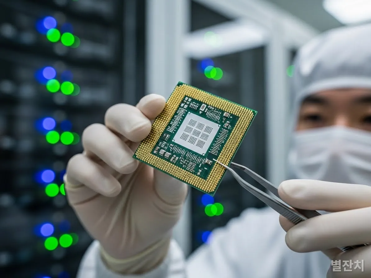 엔비디아의 차세대 AI 칩과 이를 다루는 한국인 엔지니어의 모습
