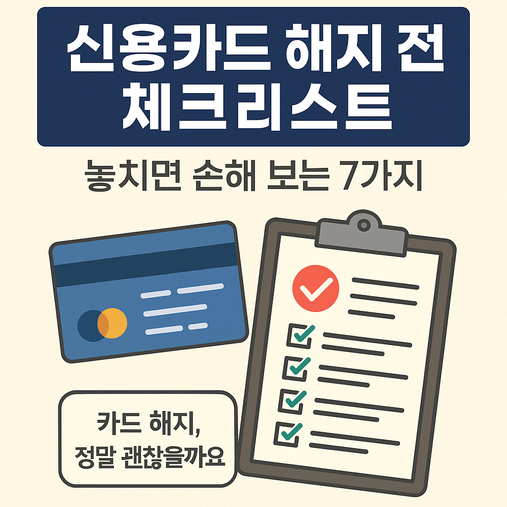 신용카드 해지 전 체크리스트 – 놓치면 손해 보는 7가지
