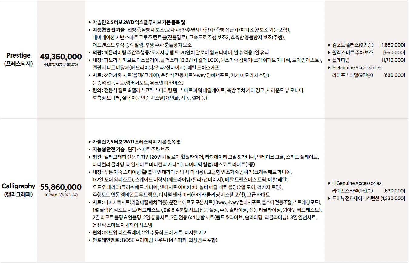 가솔린 2.5 터보 9인승