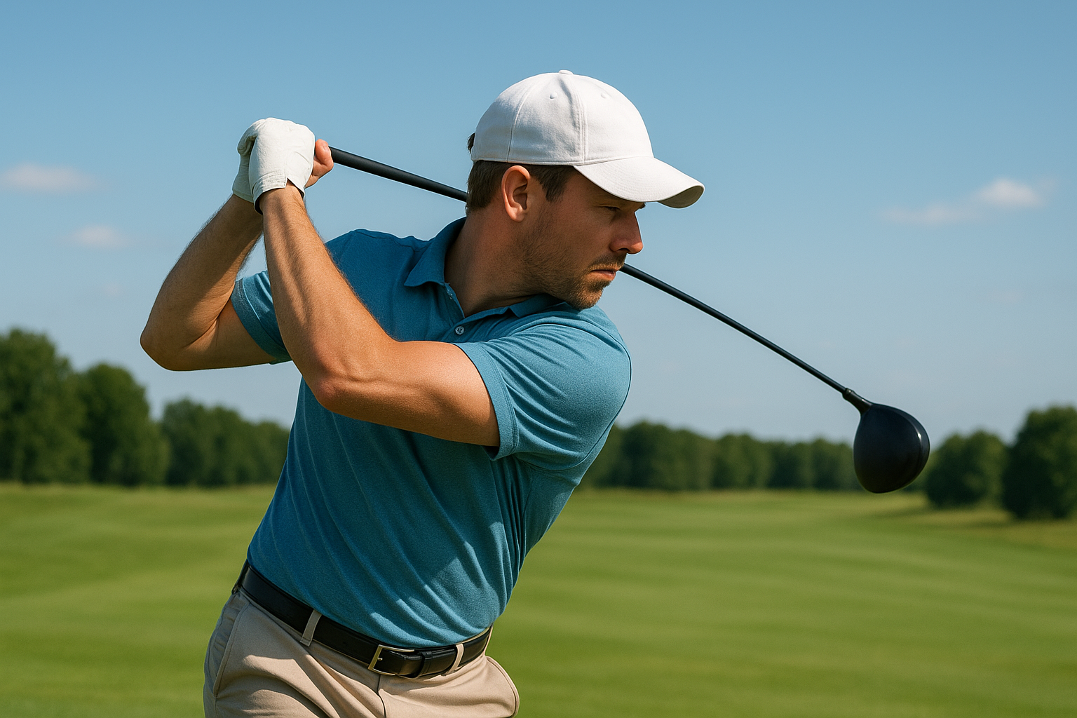 드라이버 왼손 팔꿈치로 스윙을 리드하는 치킨윙 나기전 모습