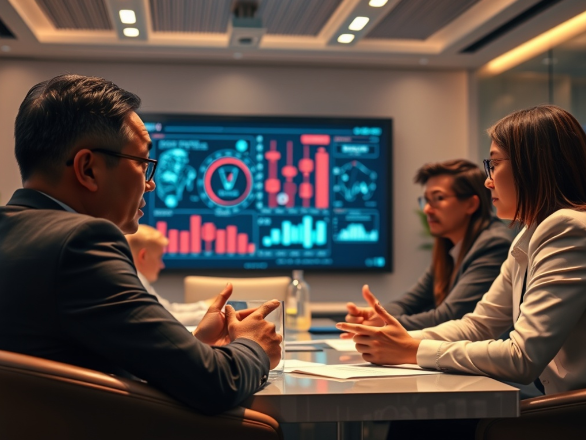 중국의 개발자들이 회의하는 모습