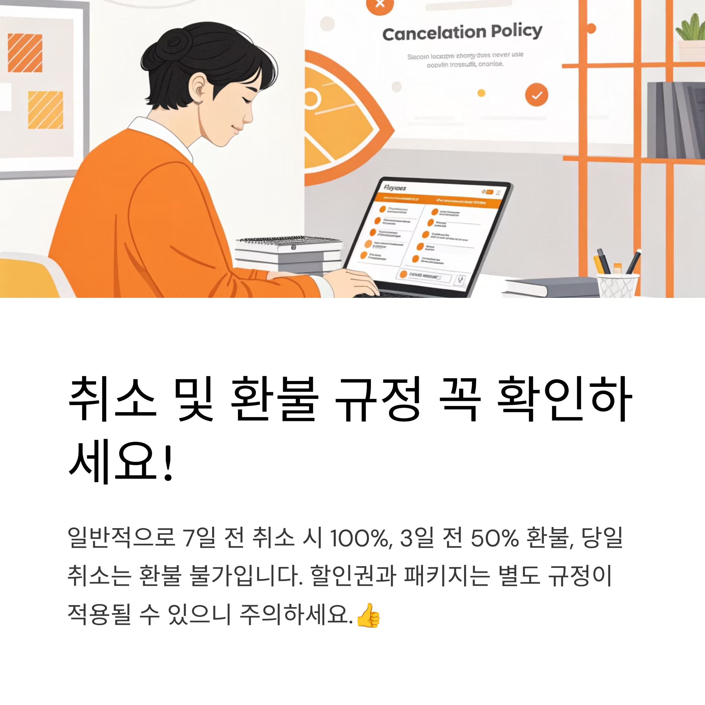 취소 및 환불 규정 꼭 확인하세요!