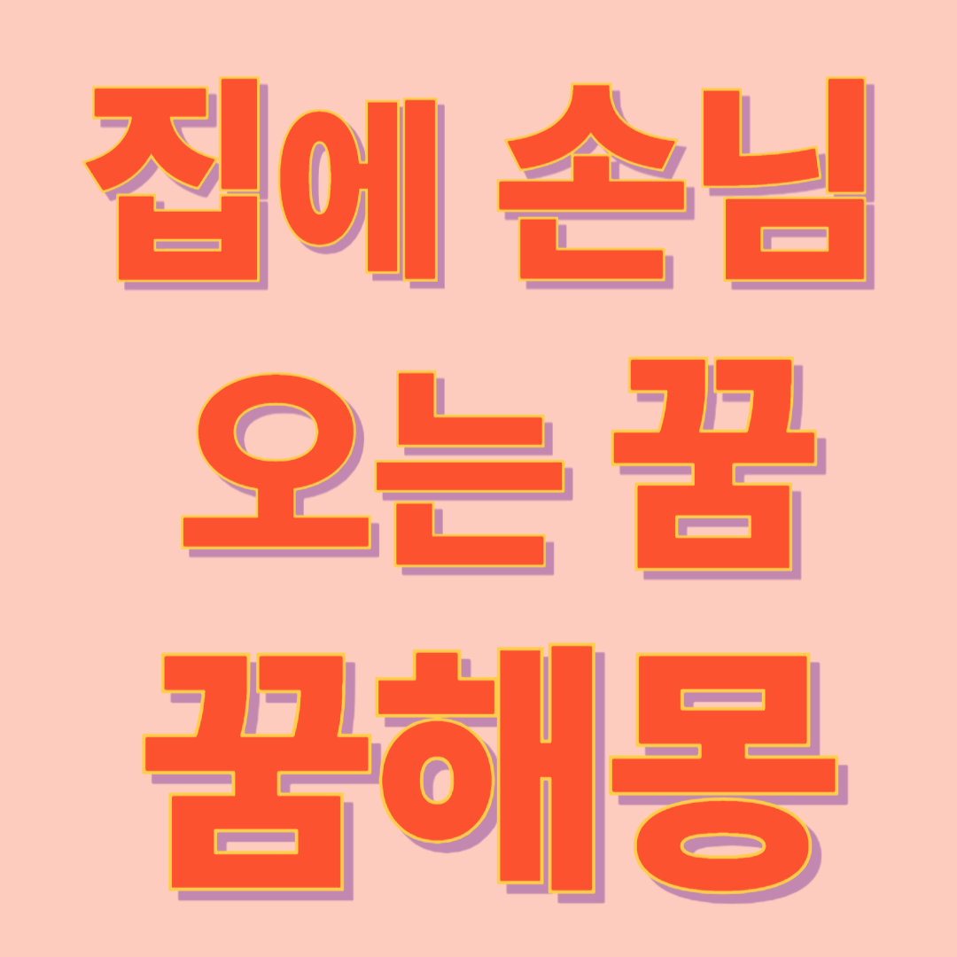 집에 손님이 오는 꿈 해몽