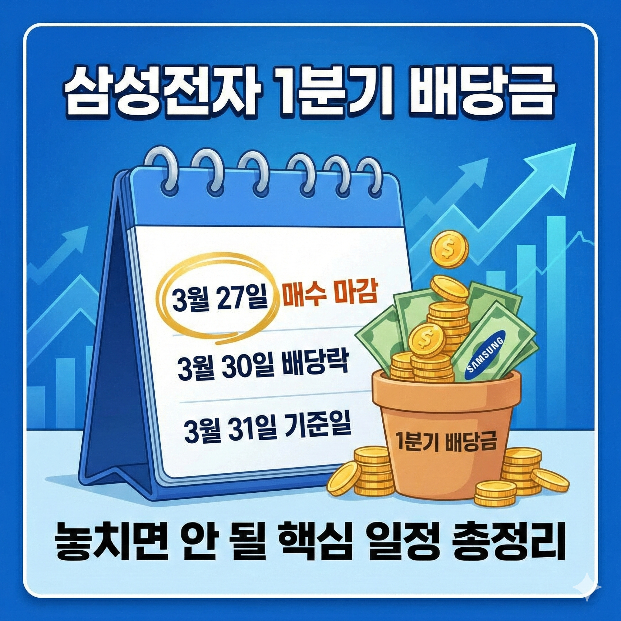 삼성전자 배당락일 및 분기별 배당금 지급 일정 완벽 가이드