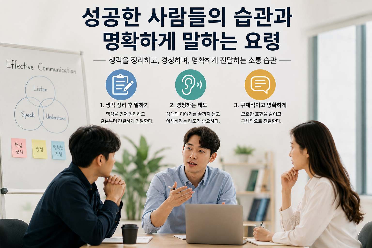 성공한 사람들의 습관과 명확하게 말하는 요령