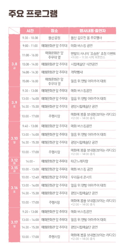 광양매화축제주차