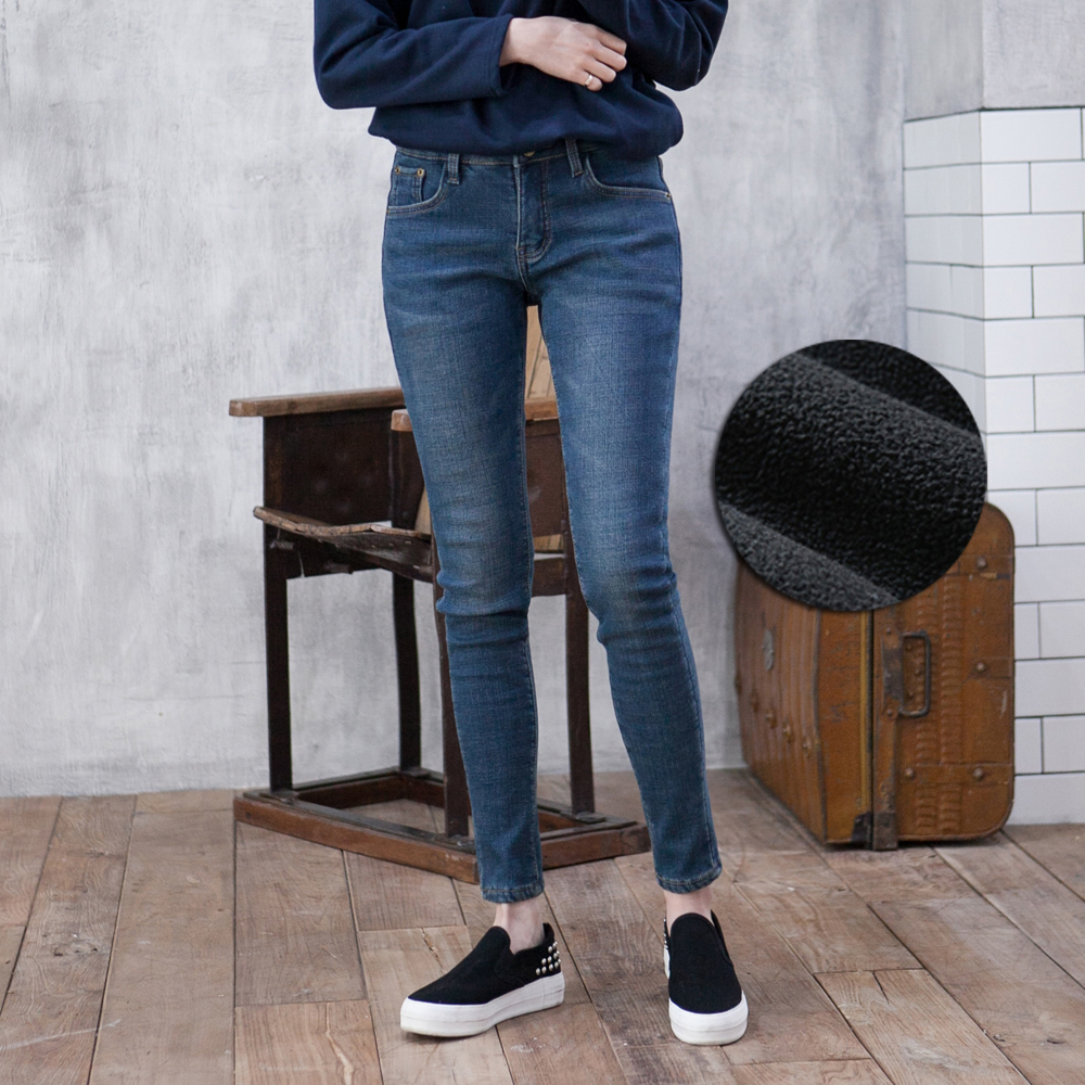 에이브릴진 여성 융털 기모 부츠컷 청바지 bv8131