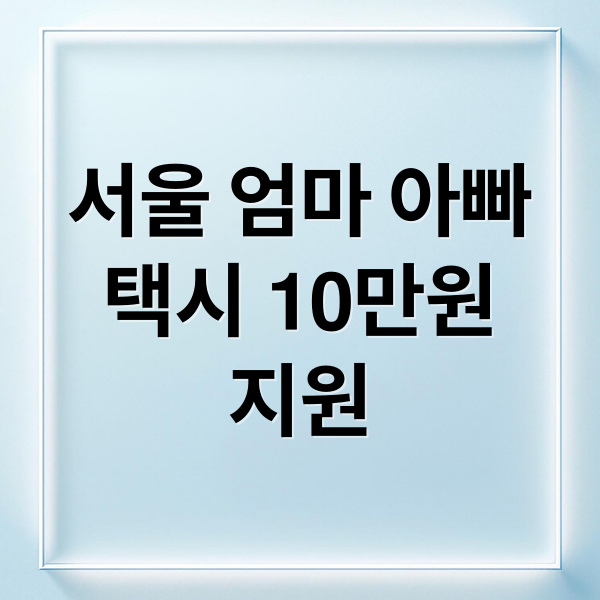 서울 엄마 아빠 택시, 10만원 지원! 신청 방법 & 꿀팁 A to Z