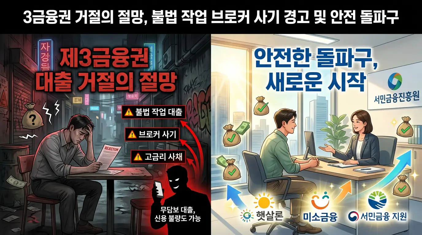 3금융권 거절의 절망 불법 작업 브로커 사기 경고 및 안전 돌파구