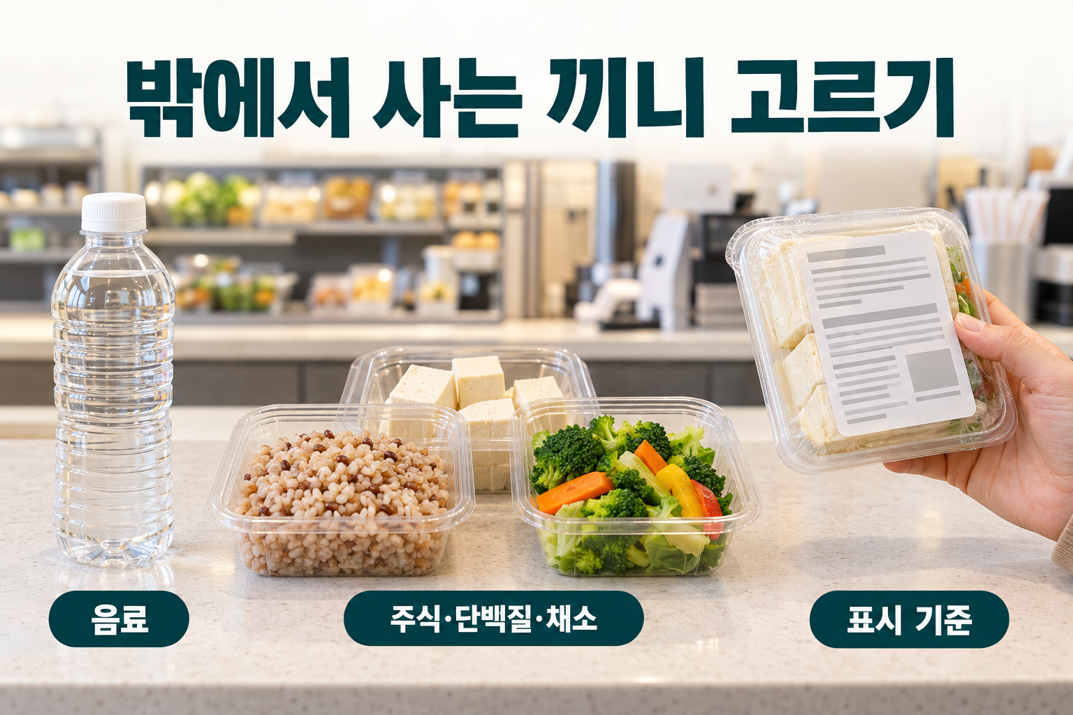 매장에서 음료&middot;주식&middot;단백질&middot;채소와 영양표시 기준을 확인하는 순서