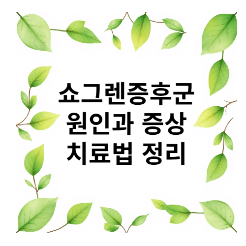 쇼그렌증후군 원인 증상