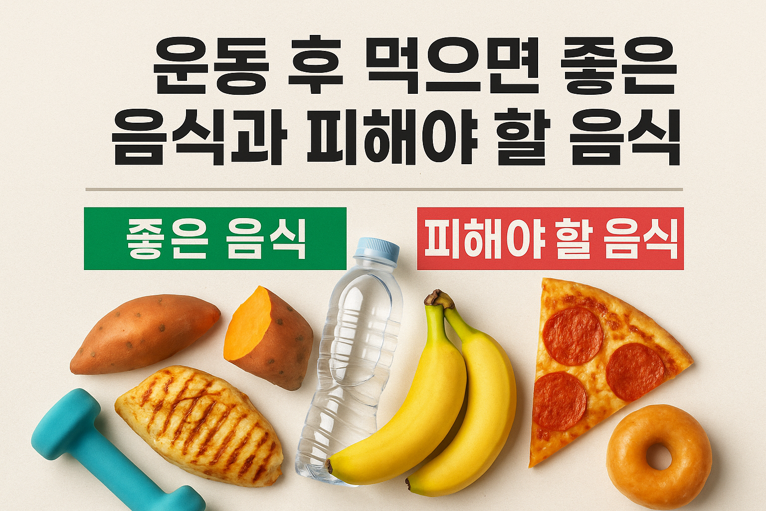 운동 후 먹으면 좋은 음시과 피해야 할 음식