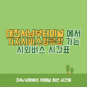 대전서남부터미널에서 기지시버스정류장 가는 시외버스 시간표 최신정보