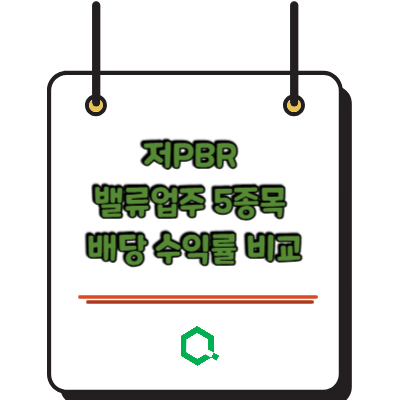 저PBR 밸류업주 5종목 배당 수익률 비교