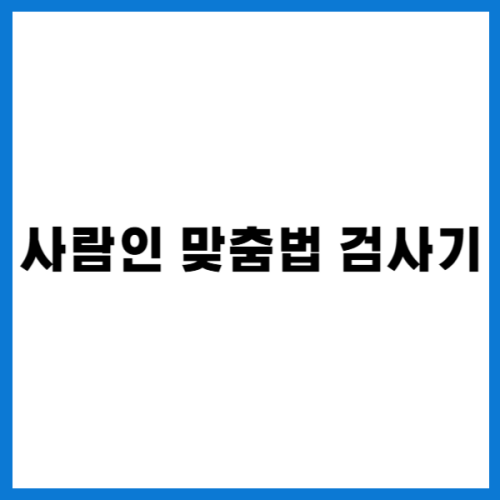 사람인 맞춤법 검사기