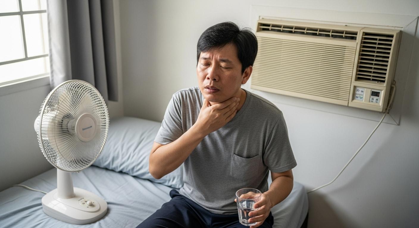 냉방병 목 부음