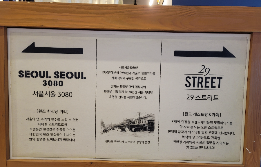 서울서울 3080, 29 스트리트 안내판