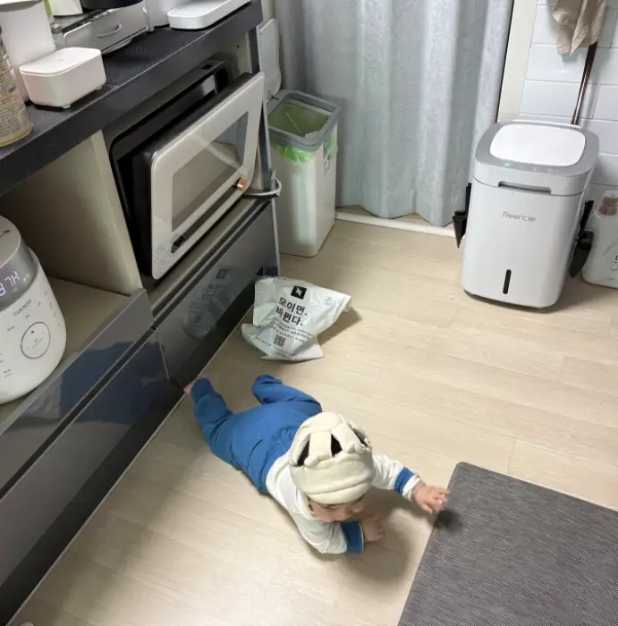 온 집안을 기어다니며 탐색하는 아이