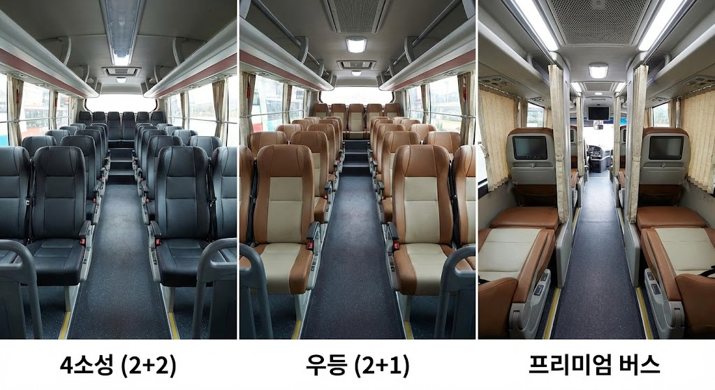 버스 등급별 요금 차이와 편의시설