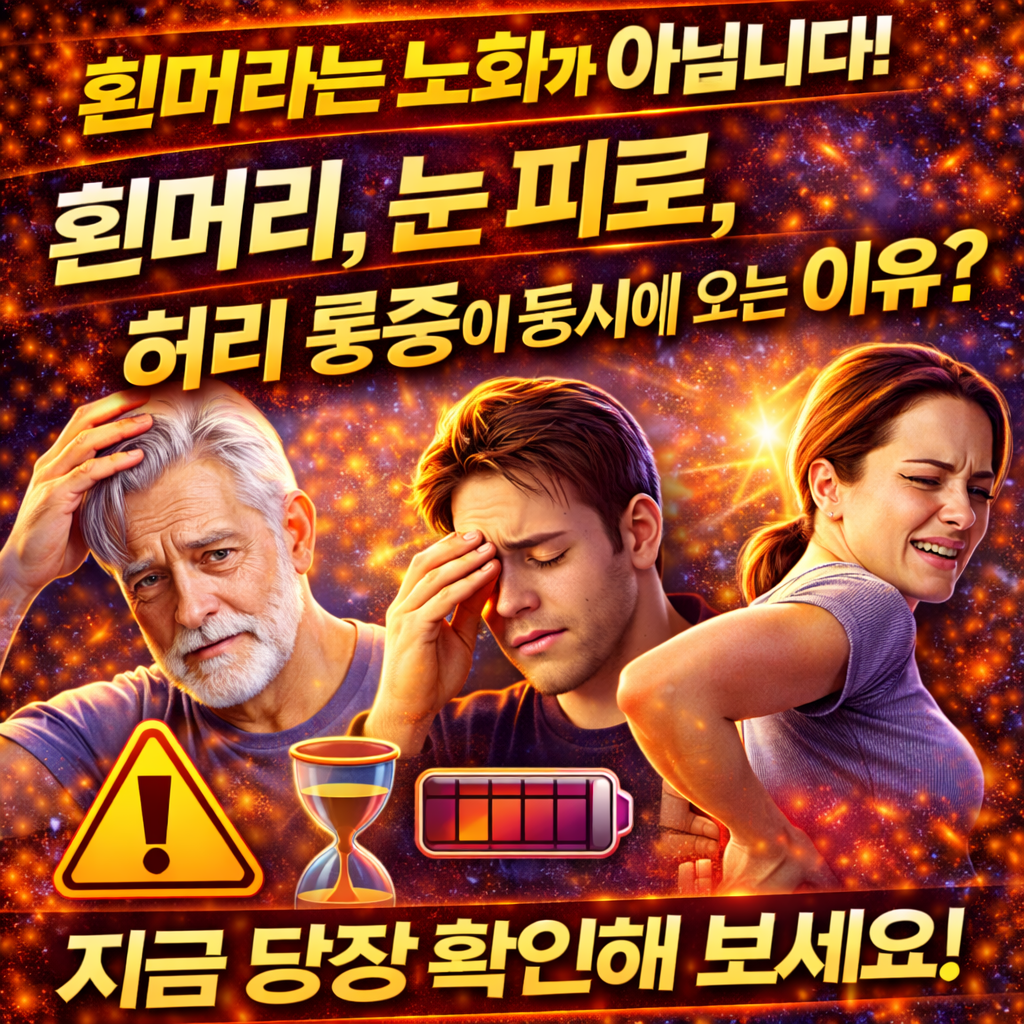 흰머리는 노화가 아닙니다! 흰머리, 눈 피로, 허리 통증이 동시에 오는 진짜 이유