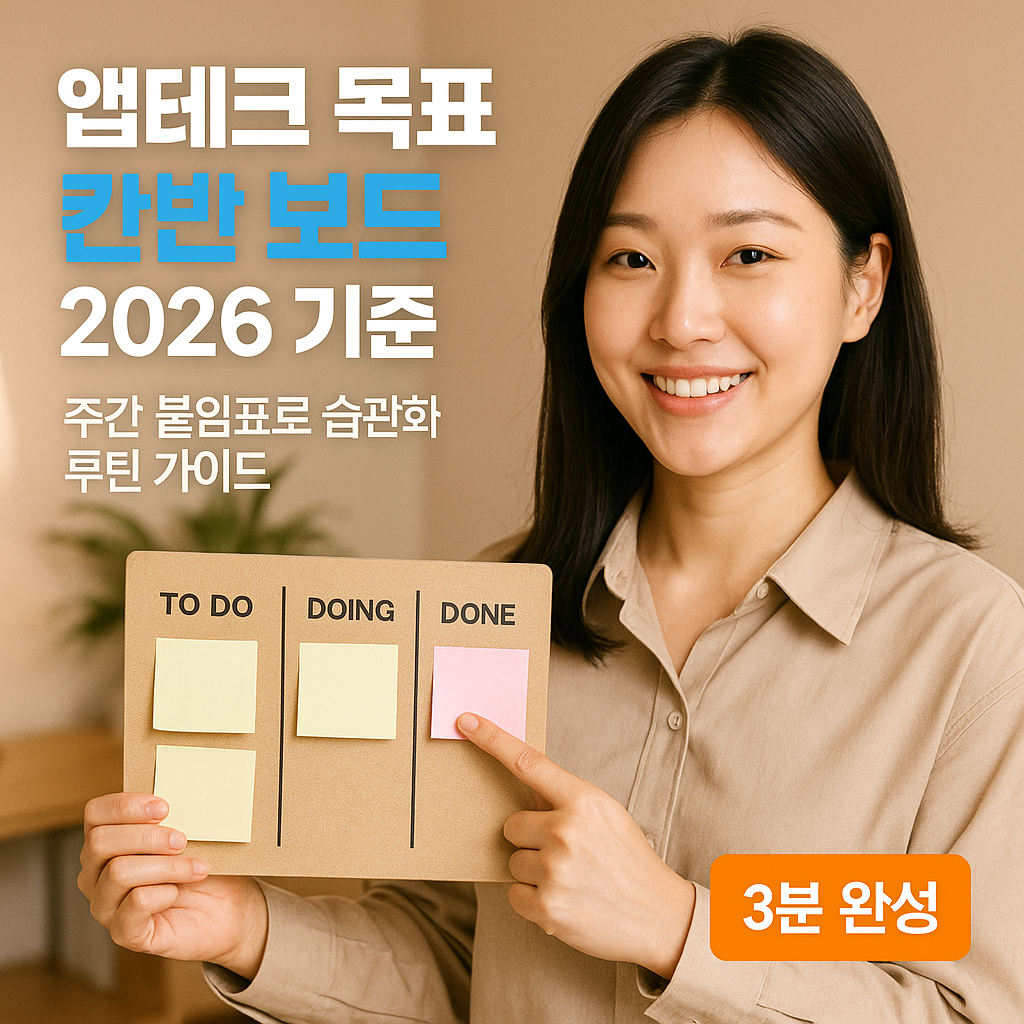 앱테크 목표 칸반 보드 2026 기준 ｜ 주간 붙임표로 습관화 루틴 가이드