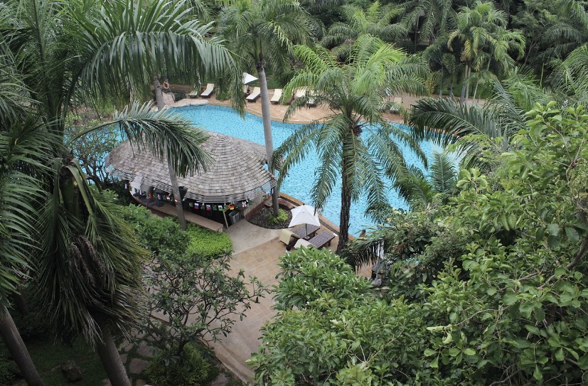 휴양지의 프라이빗한 리조트 전경 사진