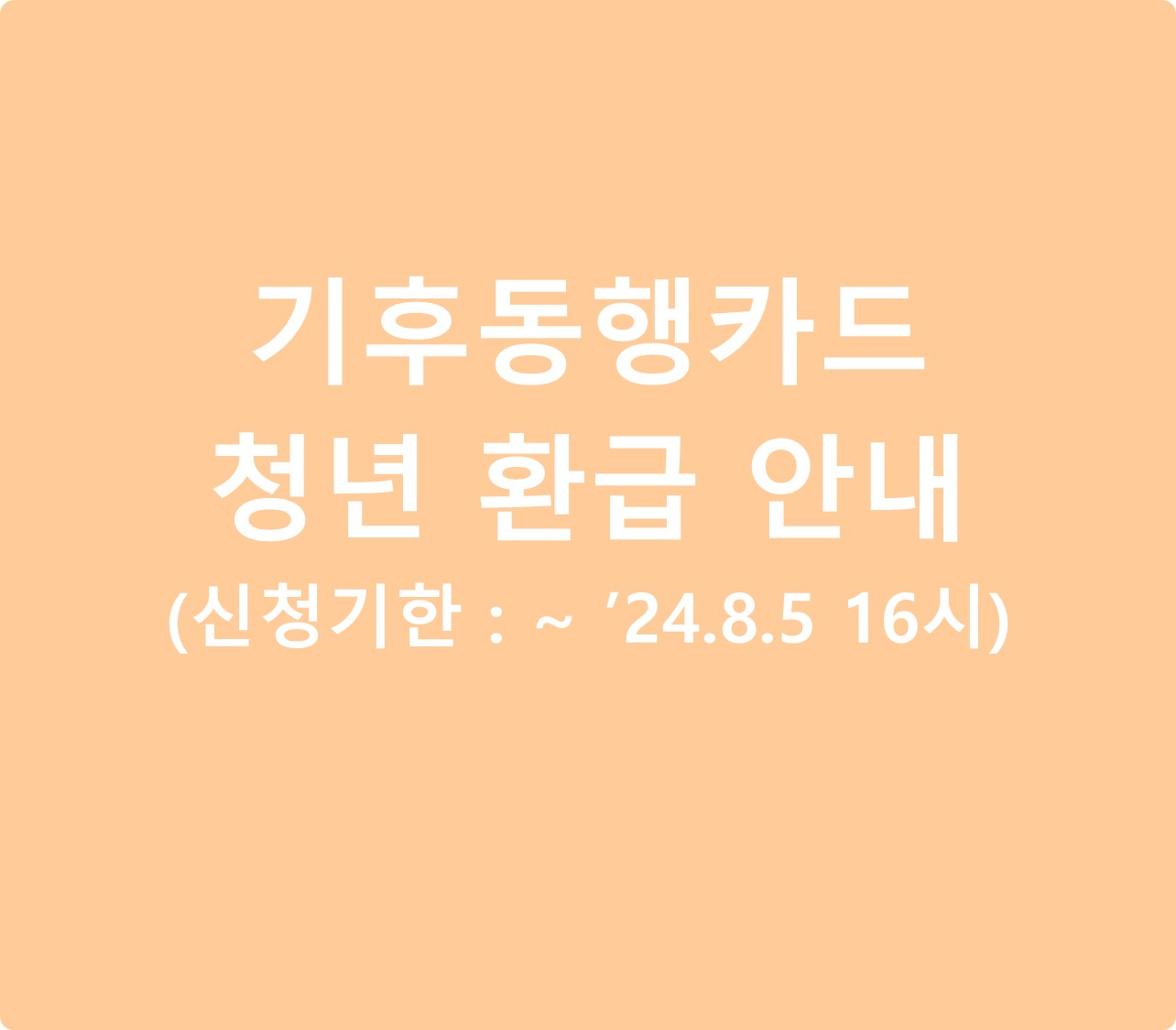 기후동행카드 청년 환급 안내