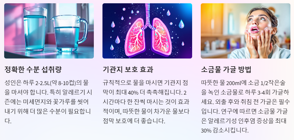 충분한 수분섭취 가글하기