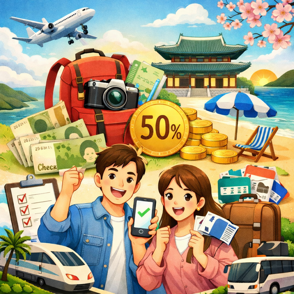 정부 반값 여행 지원 신청방법 총정리 (여행경비 50% 환급, 최대 10만원) 관련 사진