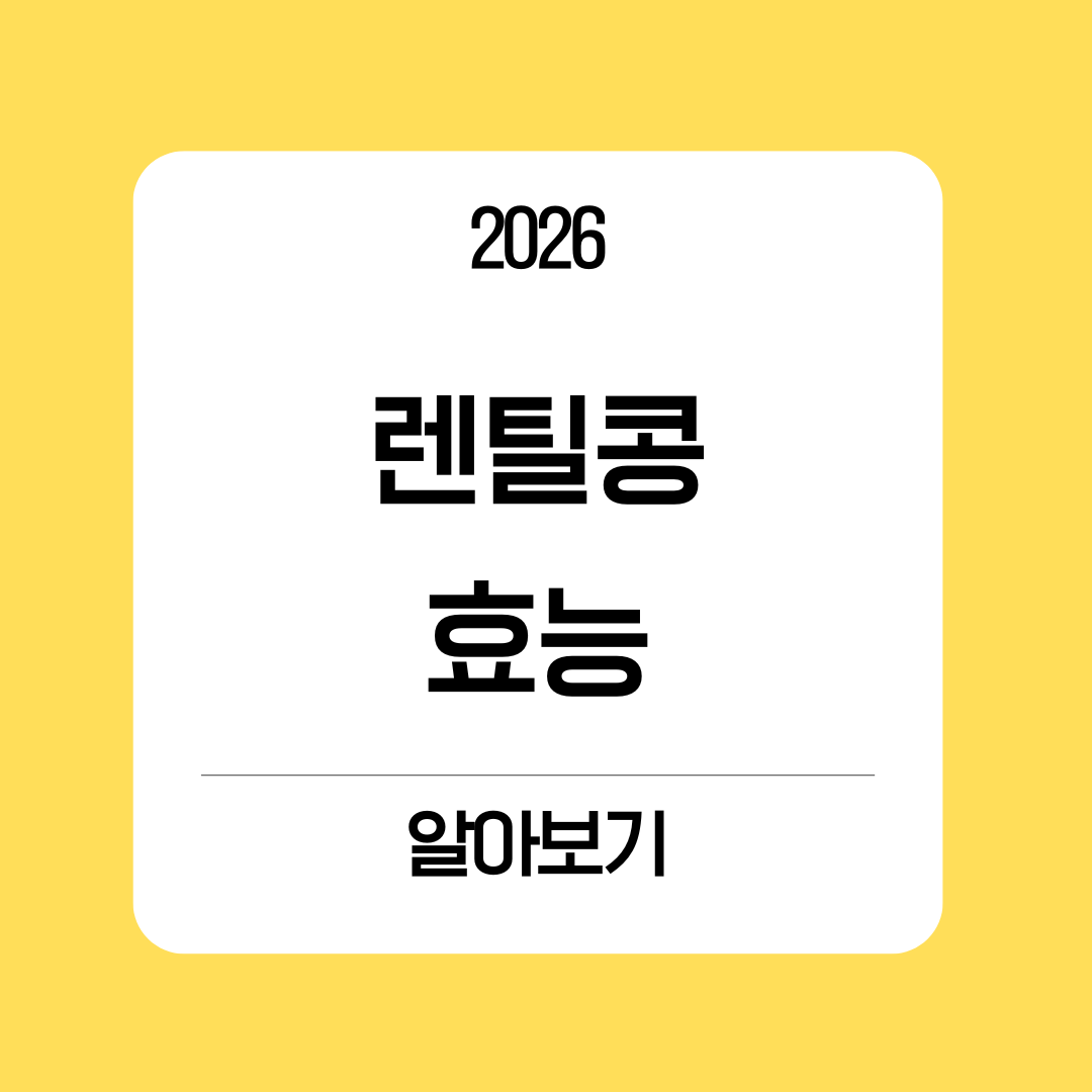 렌틸콩 효능 알아보기