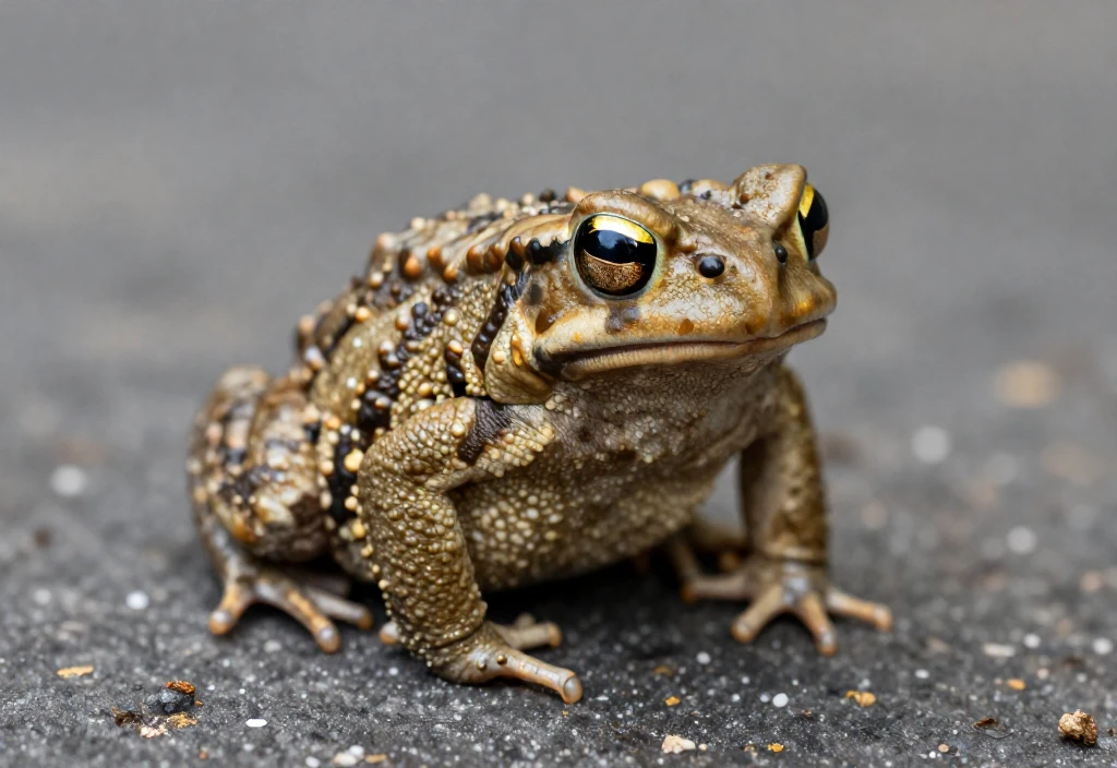 아스팔트 위의 두꺼비 모습 ai 이미지
