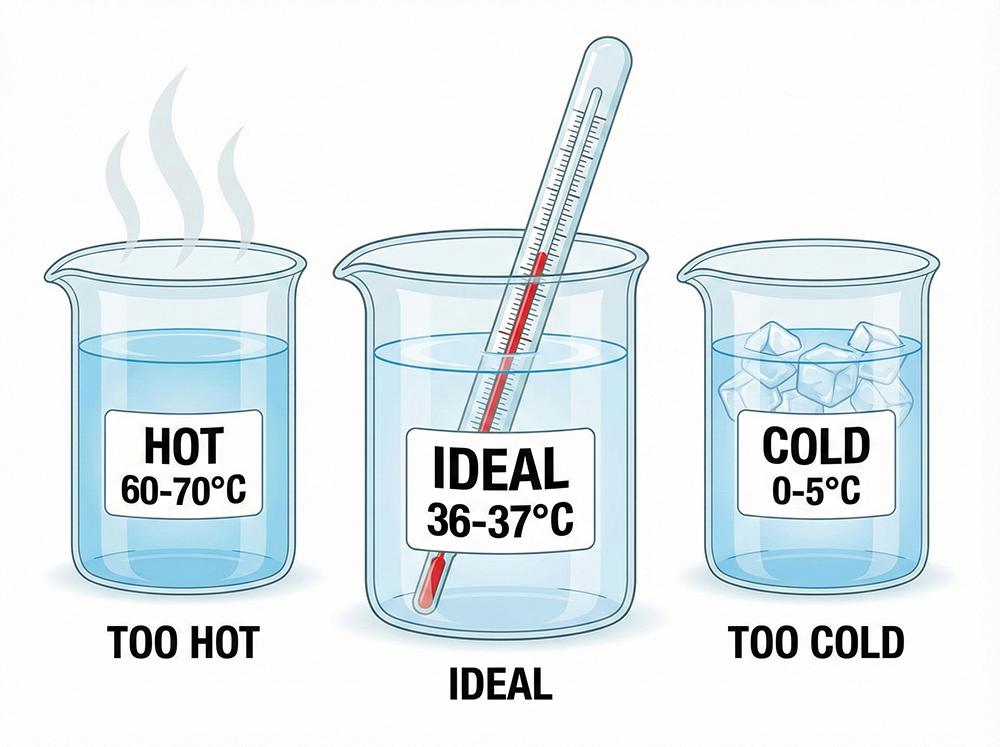 코세척 방법, 온도, 생리식염수, 36도, 온도계, 인포그래픽