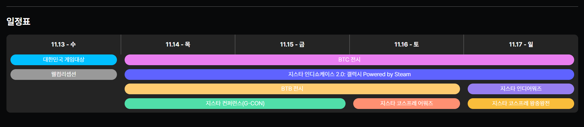 지스타 프로그램 행사부스