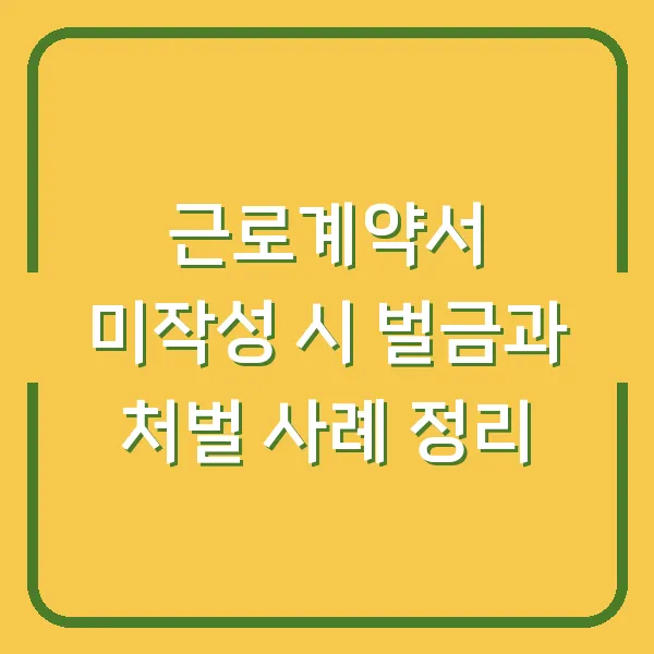 근로계약서 미작성 시 벌금과 처벌 사례 정리